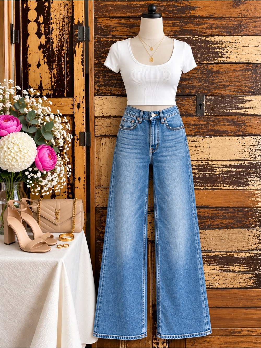 Judy Blue NWOT Wide Leg Jeans | Mid Rise Medium Wash Stretch Denim | 29
